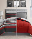 Austin Reversible 6-PC Twin Comforter Sets, Red
