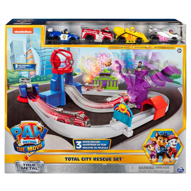 Paw Patrol Total City Rescue Playset with 4-Pc. Diecast Vehicles