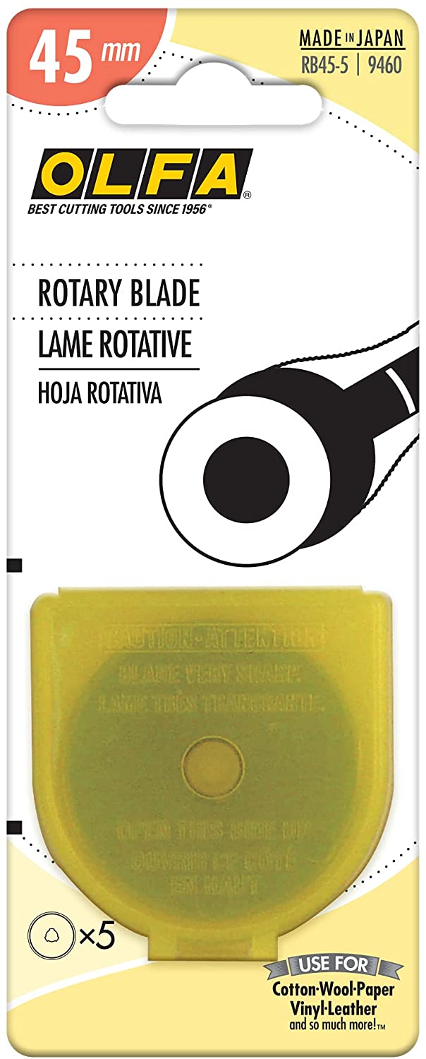 OLFA 45mm Rotary Blades, 5-pack. Premium Pack