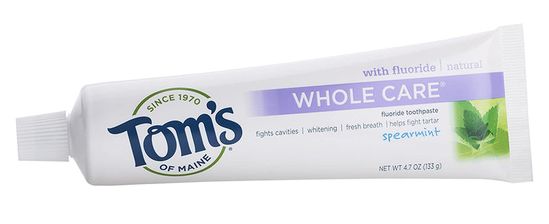 Tom's Of Maine Toms of Maine Whole Care with Fluoride Natural Toothpaste, Peppermint - 4.7 Oz, 4.7 Oz