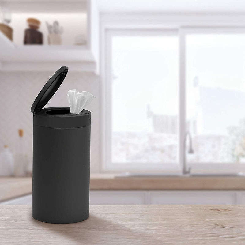 Spectrum Diversified Decorative Refillable Wet Household, Stylish Dispenser for Cleaning Wipes, Black