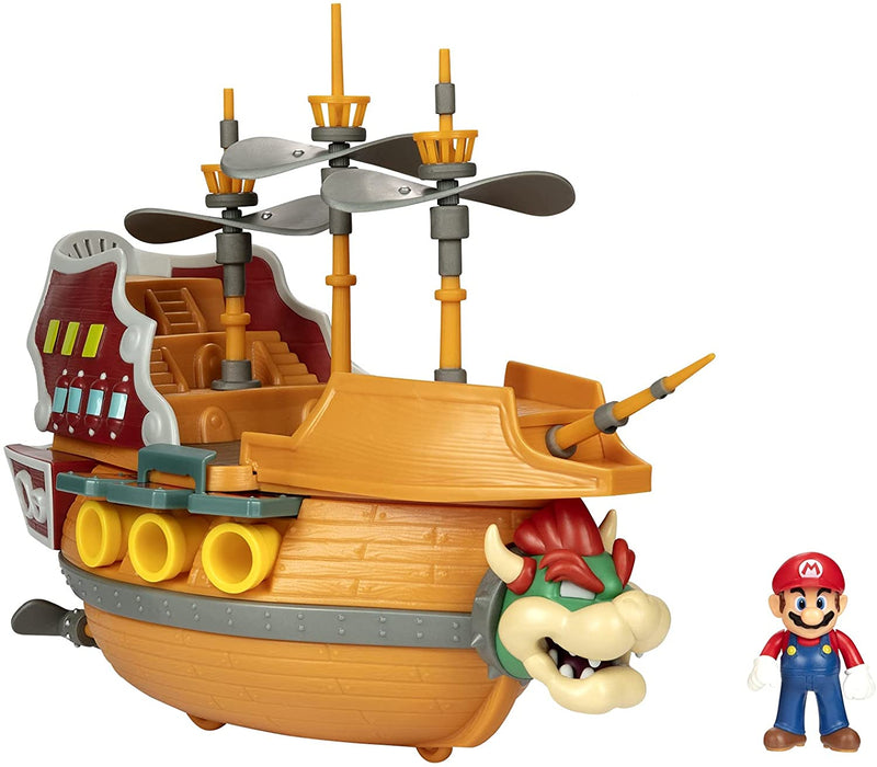 Nintendo Super Mario Deluxe Bowser's Air Ship Playset with Mario Action Figure