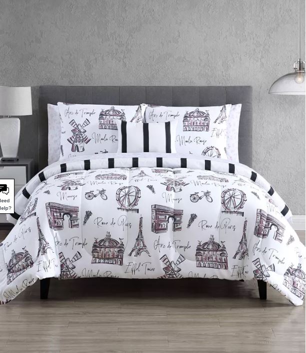 Paris Palcita 12-Pc. Reversible Full Comforter Set