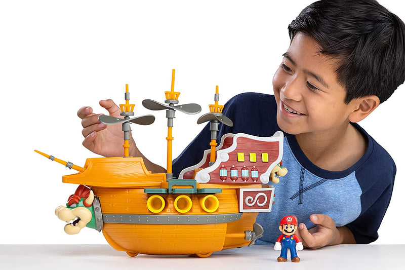 Nintendo Super Mario Deluxe Bowser's Air Ship Playset with Mario Action Figure