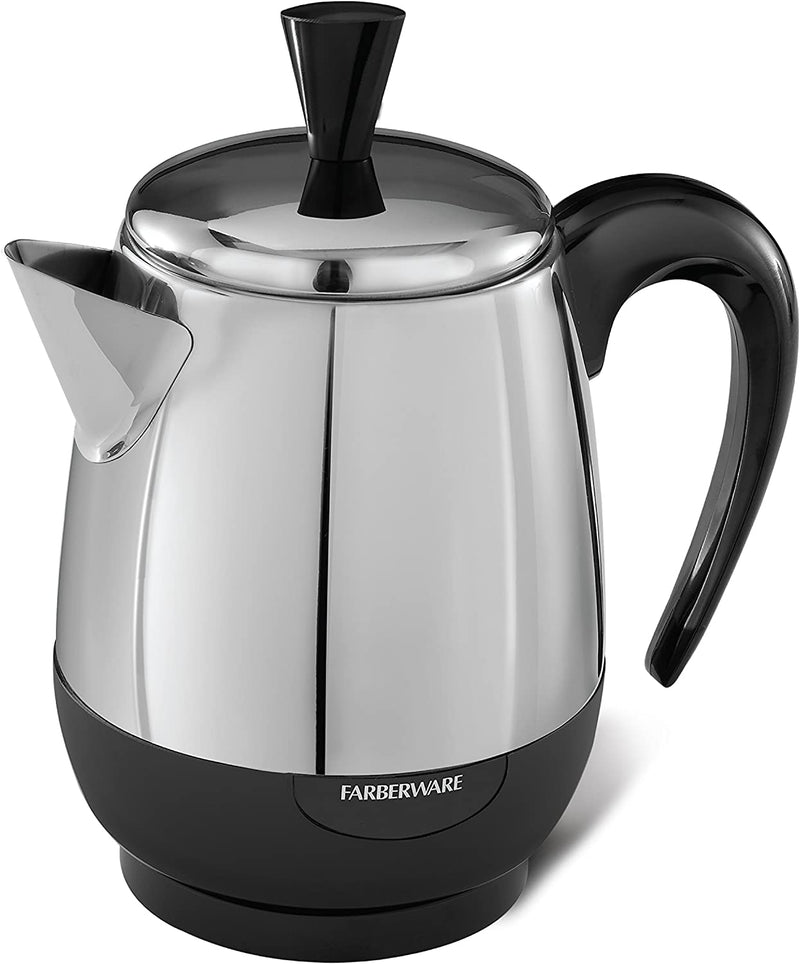 Farberware 2-4 Cup Electric Percolator, Stainless Steel, FCP240