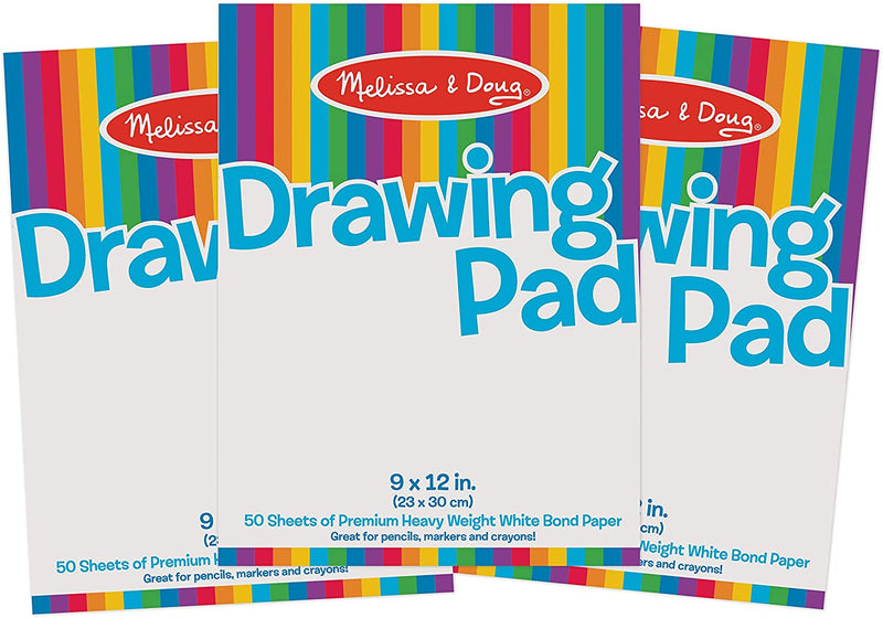 Melissa & Doug Drawing Paper Pad (9 x 12 inches) - 50 Sheets, 3-Pack