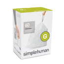 simplehuman Code G Custom Fit Liners, 30 Liter / 8 Gallon, 60 Count