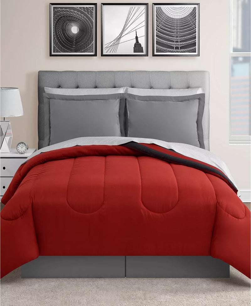 Austin Reversible 8-PC Full Comforter Sets, Red
