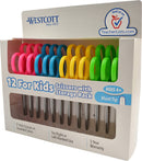 Westcott Right- & Left-Handed Scissors For Kids, 5’’ Blunt Safety Scissors, Assorted, 12 Pack (13140)