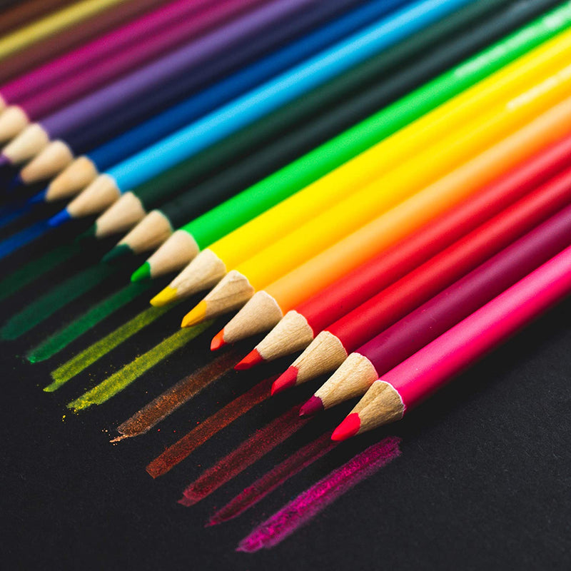Art 101 Doodle and Color 142 Pc Art Set in a Wood Carrying Case, Includes 24 Premium Colored Pencils, A variety of coloring and painting mediums: crayons, oil pastels, watercolors; Portable Art Studio