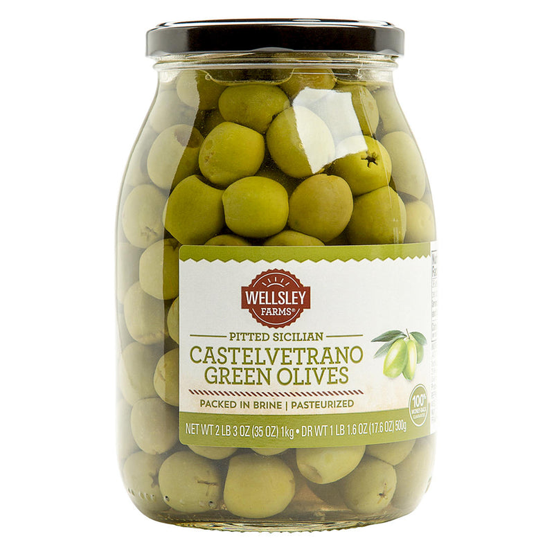 Wellsley Farms Castelvetrano Pitted Sicilian Green Olives, 35.3 oz.