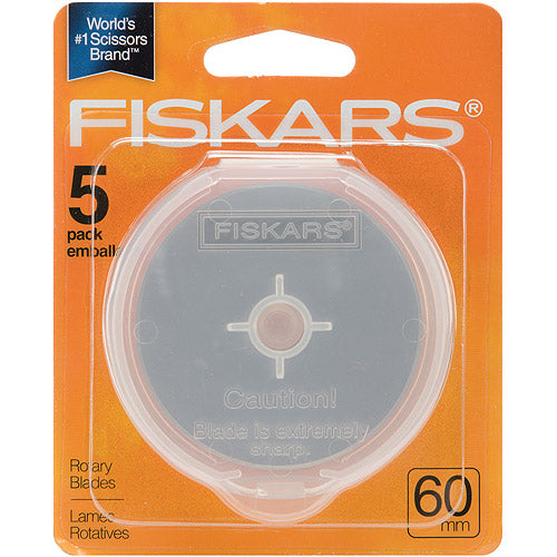 FISKARS, Straight, 2 1/2 in Blade Dia, Rotary Cutter - 33M297