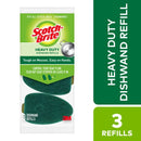Scotch Brite Heavy Duty Dishwand Refills, 3 Refills Total