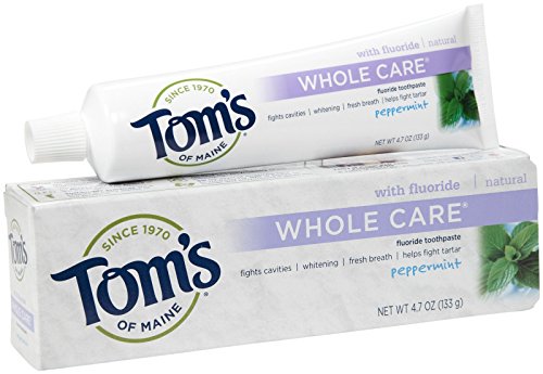 Tom's Of Maine Toms of Maine Whole Care with Fluoride Natural Toothpaste, Peppermint - 4.7 Oz, 4.7 Oz