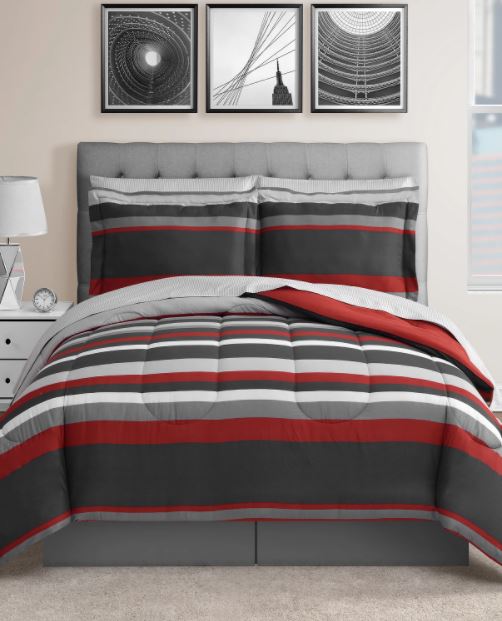 Austin Reversible 8-PC Full Comforter Sets, Red