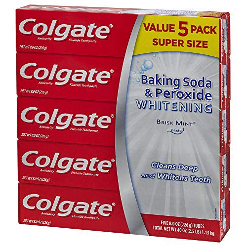 Colgate Baking Soda and Peroxide Whitening Toothpaste, 5 pk./8 oz.