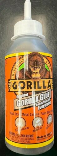 Original Gorilla Glue Waterproof Polyurethane Glue 8 oz. Bottle Brown Brand New